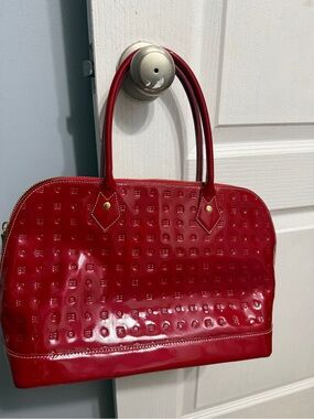 Arcadia Red Patent Dome-Style Satchel